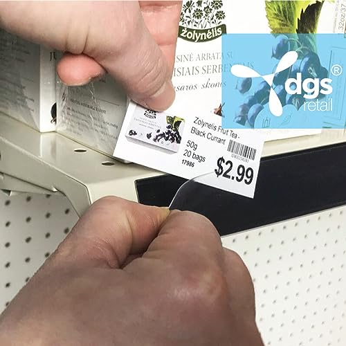 Gondola Shelf Label Strips 48" Self Adhesive 1.25”H Price Tag Holders - size: 25 Pack