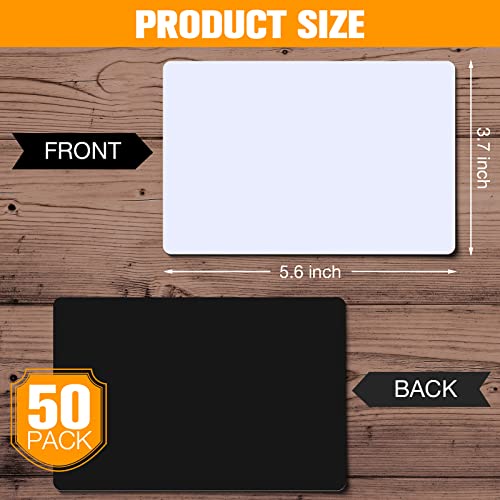 Spakon 50 Pack Dry Erase Blank Magnetic Labels, White, 5.6 x 3.7 Inch