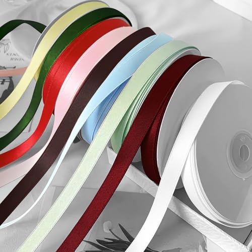 Dark Green Satin Ribbon 1/2 inch x 100 Yards Green Silk Ribbon - color: Green, size: 1/2"X 100 Yards