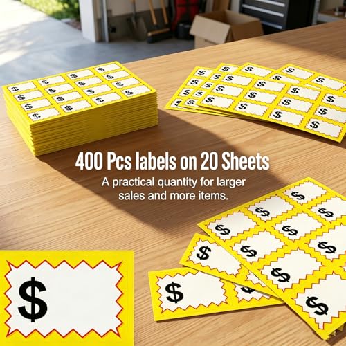 Price Stickers,400Pcs Retail Price Tags Self Adhesive Blank Price Labels