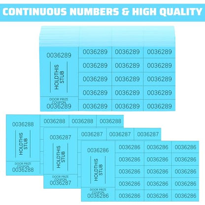 Kosiz 15 Bid 504 Raffle Ticket Sheets Chinese Auction Tickets, Lake Blue - color: Lake Blue, size: 15 Bid