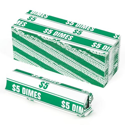 THEBLUETOUCH 100 pcs White Kraft Flat Coin Wrappers for Dimes - size: 100 Dimes Only