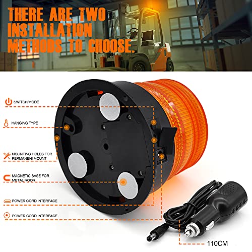 AnTom 2PCS Wireless Strobe Light Amber Warning Beacon Light for Trucks - color: Amber 2PCS