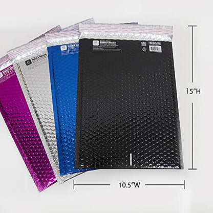 BAZIC Products #5 Metallic Bubble Mailers, 10.5 x 15 In, 24-Case - size: 24-Pack
