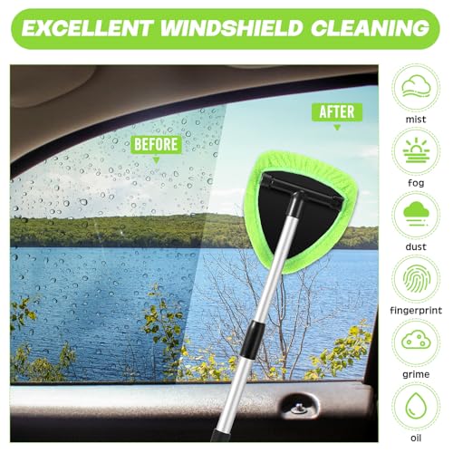 Baderke 10 Pcs Windshield Cleaning Tool Car Window Cleaner, Green - color: Green