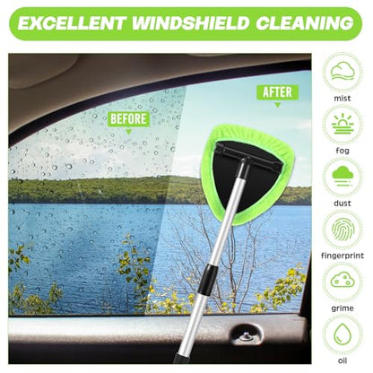 Baderke 10 Pcs Windshield Cleaning Tool Car Window Cleaner, Green - color: Green