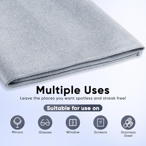 HOMEXCEL Glass Cleaning Cloths 6PK, Streak Free Towel for Windows, 14x16in - color: Grey, size: 14 x 16 Inch