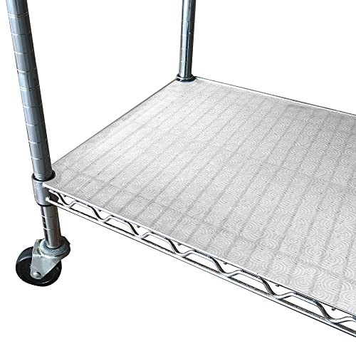 RESILIA Shelf Liner Set for Wire Shelving Units – 5 Pack, 18 Inches x 36 Inches, Clear Swirl Spiral Pattern, Anti-Slip, Heavy Duty, Made in The USA, for Kitchen, Bathroom, Garage Storage, Made in USA - size: 18" x 36" (Pack of 5)