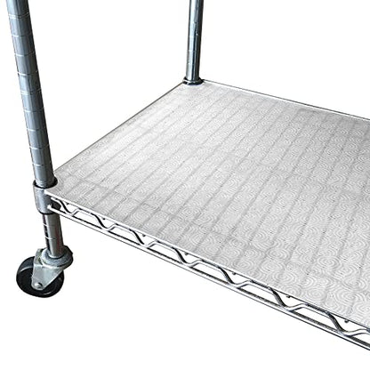 RESILIA Shelf Liner Set for Wire Shelving Units – 5 Pack, 18 Inches x 36 Inches, Clear Swirl Spiral Pattern, Anti-Slip, Heavy Duty, Made in The USA, for Kitchen, Bathroom, Garage Storage, Made in USA - size: 18" x 36" (Pack of 5)
