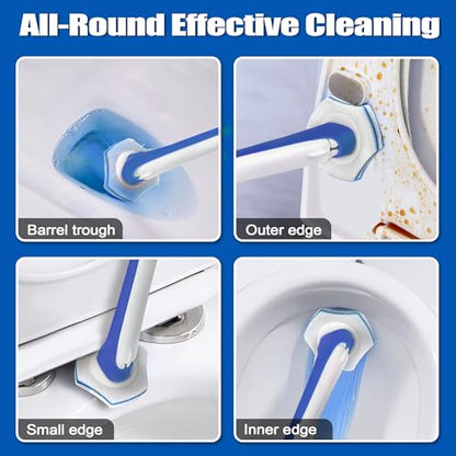 JEHONN Disposable Toilet Brush with 48 Wand Cleaner Refills, Wall Mounted Toilet Bowl Brush Holder Set, Bathroom Cleaning System for Sink Bathtub Wash Basin (Blue) - color: Blue