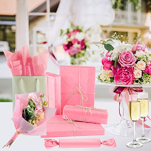 NEBURORA 60 Sheets Pink Tissue Paper Set Valentines Gift Wrap Paper(Pink) - color: Pink