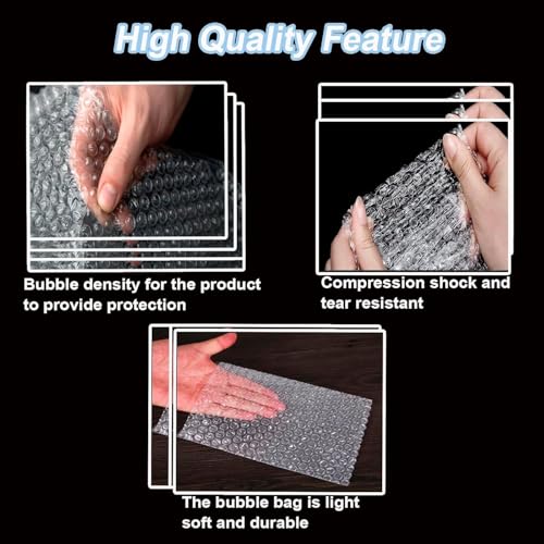 100PCS 8x10" Clear Bubble Out Bags, Double-Wall Cushioned Wrap, Shockproof - size: 100pcs-8x10IN