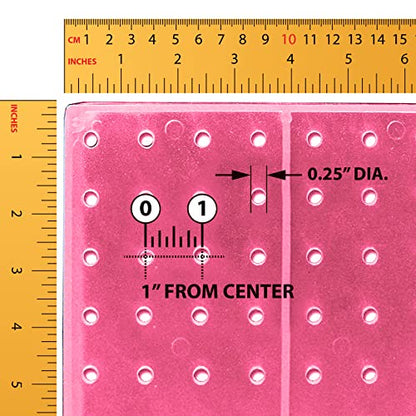 Azar Displays 703385-PNK Four-Sided Revolving 8”W X 20”H Pegboard Counter Display, Pink - color: Pink, style: Pegboard Only