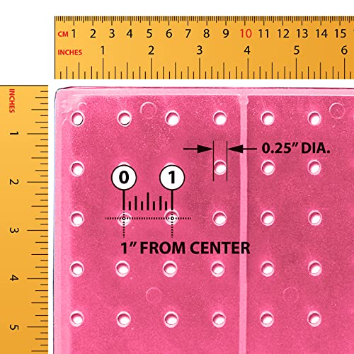 Azar Displays 703385-PNK-4C24, Four-Sided Revolving 8"W x 20"H Pegboard Counter Display w/ 24 Hooks- 4” Length, Pink - color: Pink, style: Pegboard + Hooks
