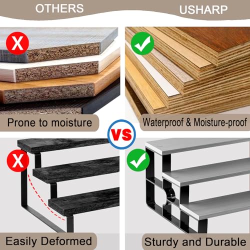 3 Tier Cologne & Perfume Stand, Wooden Dresser Perfume Display Shelf - color: Walnut, size: 3 Tiers-width=11.2"