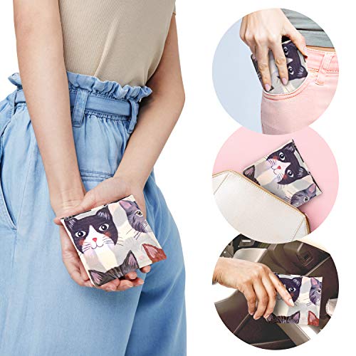 NymphFable Cat Shopping Bags, 6 Pack Reusable Grocery Tote Bags 50LBS - color: Cute Cat