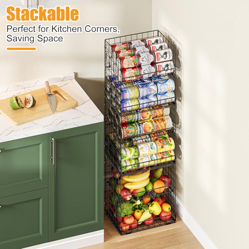 JKsmart 6-Tier XXL Stackable Wire Basket, Snack Organizer for Countertop - size: 6 Tier XXL