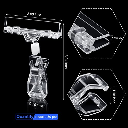 Honeydak 50 Pcs Plastic Sign Holder Clips Swivel, Simple Shape - style: Simple Shape