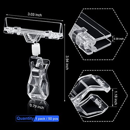Honeydak 50 Pcs Plastic Sign Holder Clips Swivel, Simple Shape - style: Simple Shape