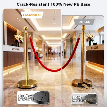 CAMMOO 6 Pack Gold Stanchions and Velvet Ropes