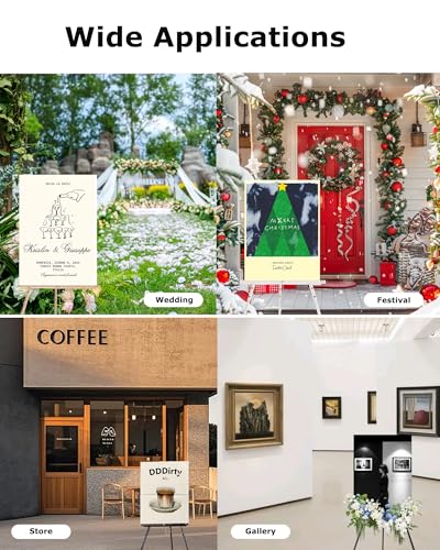 DJAR 3 Pcs 63" Adjustable Wooden Display Easel Stand for Sign - color: Black, size: 3pcs