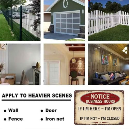 Notice Business Hours If I Am Here I Am Open If I Am Not I Am Closed Metal Sign 8x12 Inch, Funny Aluminum Wall Decor for Shop Store Front Door Small Business Studio Office and Cafe