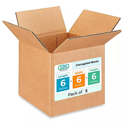 Small Cube Moving & Shipping Boxes 6 x 6 x 6 inches (5-Pack) - Extra Strength 200 lb vs Regular - Corrugated Moving Boxes for USPS/FEDEX - Packing Box for Moving - Cardboard Box by IDL Packaging - size: 6 * 6 * 6" (Small Boxes)