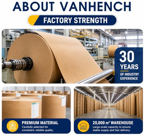Vanhench Brown Paper Roll, 36" x 2520" (210') - color: Brown, size: 36" Width X 210' Length
