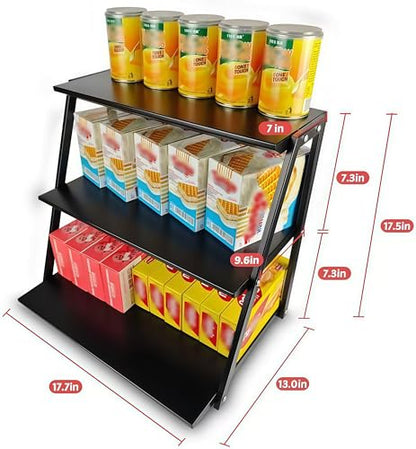 CozyNova 3 tier candy display - Snack holder with snack holder - Multi-functional counter snack and chip holder for stores - Cupcake display stand（Black）