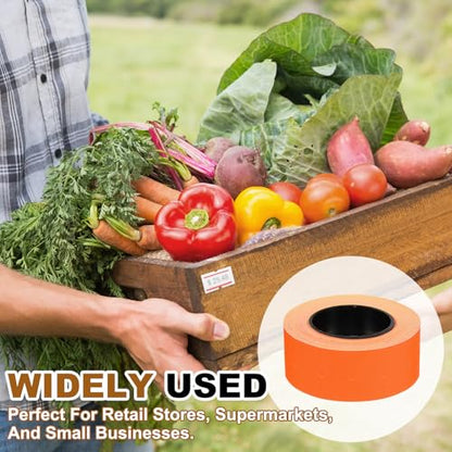 PATIKIL Pricing Labels Price Gun Labels Self-Adhesive 10 Rolls 5000pcs - color: Orange
