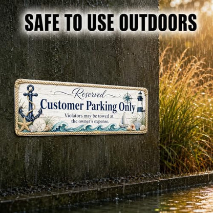 Customer Parking Only Coastal Business Sign - style: Customer Parking Only