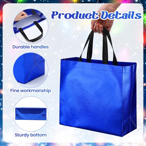 Eccliy 80 Pcs Reusable Gift Bags, Large, Blue - color: Blue, size: Large