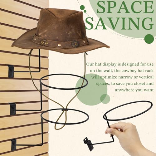 4 Pcs Hat Wall Mount Holder Metal Hat Rack Hangers Display Rack Retail Store Display Shelves Organizer for Caps, Ball Holder, Wig Display Black
