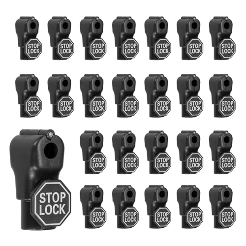 50Pcs Peg Hook Locks (6mm) PC Magnet Anti-Theft Pegboard Display Hook Locks Security Red Stop Tools, Fits Retail Shop/Shopping Center/Garage Tools, Black - color: Black, size: 6mm