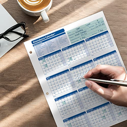 ComplyRight 2027 Attendance Calendar Card, White, Pack of 50 - size: 50 Pack, style: Attendance Calendar Card