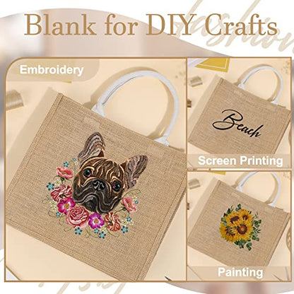Silkfly 30 Pack Burlap Tote Bags Bulk Large Reusable Bag, Jute