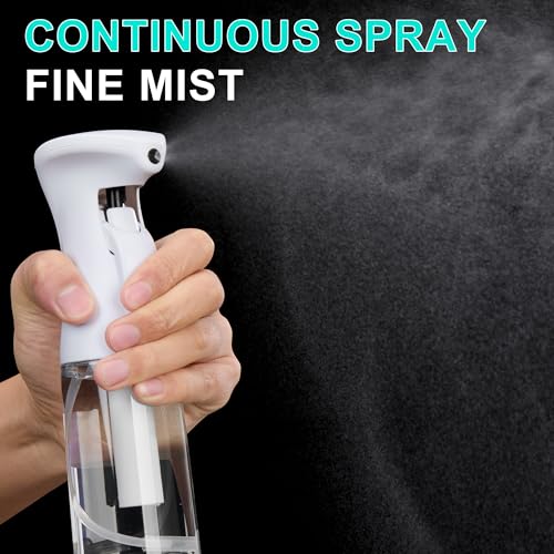 Spray Bottle for Hair – 2 Pack 200ml/6.8oz Fine Mist Water Spritzer, Refillable Empty Plastic Bottles for Hairstyling, Plants, Cleaning, Skin Care & Multi-Purpose Use