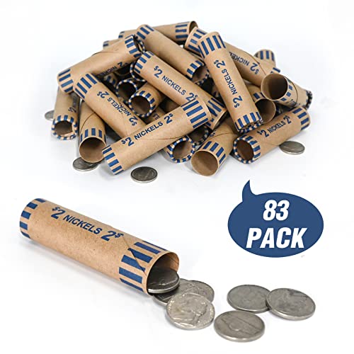 LLIKED 83 PCS Preformed Coin Wrappers Rolls-Nickels - size: 83 Nickles Coin Rolls
