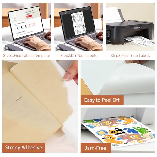 Half Sheet Labels, 2 per Sheet, 1000 Sheets, 2000 Labels, 8.5" x 5.5" Size - size: 8.5" x 5.5", style: 1000 sheets