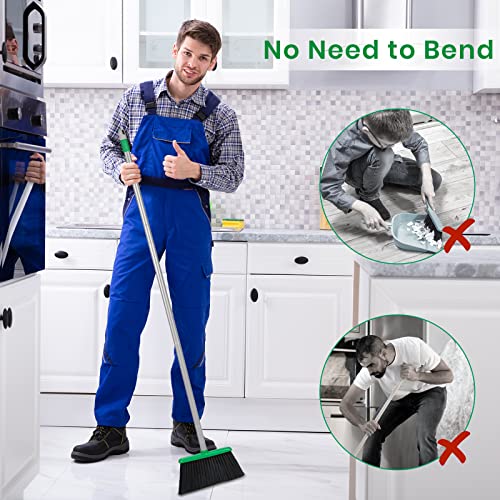 TreeLen Broom and Dustpan Set - Simplify Cleaning Your Home Ktichen Office with Ease - color: Green