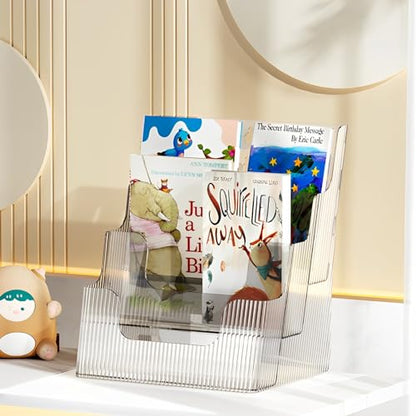 Gagee 2 Pack Brochure Display Stand 8.5 x 11 inch, 3 Tier - size: 2 Pack