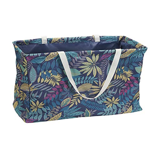 Household Essentials Rectangular Krush Container, All‑Purpose Utility Tote with Tropical Floral Pattern, Multicolor - color: Leaf