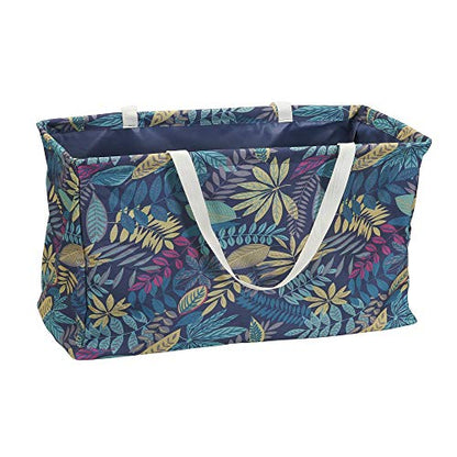 Household Essentials Rectangular Krush Container, All‑Purpose Utility Tote with Tropical Floral Pattern, Multicolor - color: Leaf