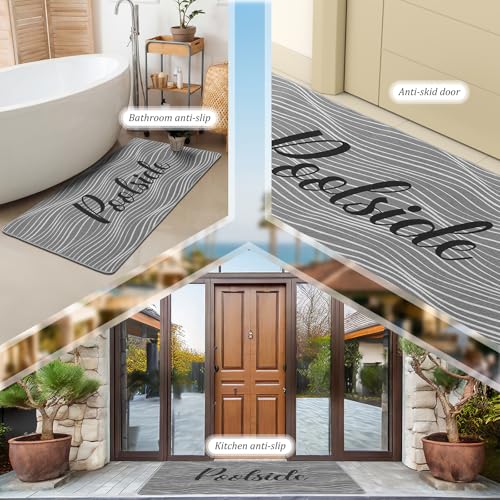 Tinideya Pool Deck Mats Non Slip Rubber with Drainage,Grey,23.62" X 47.24" - color: Grey, size: 2' x 4' (Rectangular)