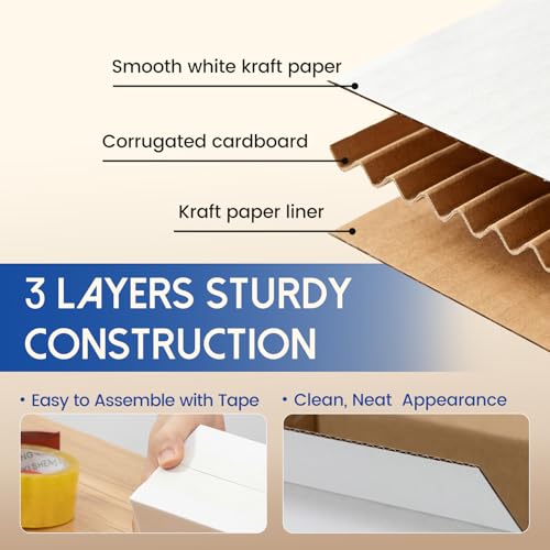 Mefleet 6x6x6" Shipping Boxes 50 Pack Small Corrugated Cardboard Box White - size: 6x6x6 inches (50 Pack)