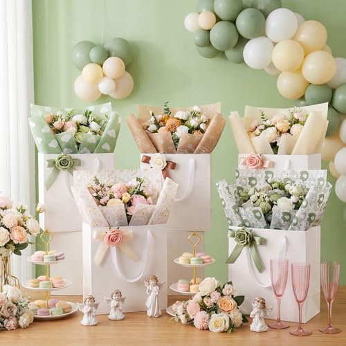 woric 120 Sheets Tissue Paper Bulk for Gift Bags 20 x 14 Inch - color: Sage Green Baby Shower