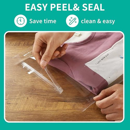 iMailer - 500 Pack - 13" x 15" Clear Cellophane Bags Large -Self Seal Cello Resealable Plastic Poly Bags for Clothing, T-Shirts, Pants - size: 13x15 Inch (Pack of 500)