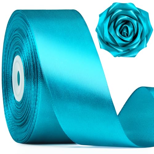 Mauproy Peacock Blue Satin Ribbon, 1-1/2 Inch, 50 Yards - color: Peacock Blue