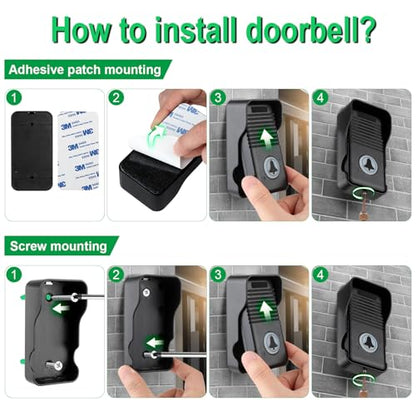 Wireless Doorbell, Waterproof Full Duplex Intercom Door Bell 1000ft - size: 1 Receiver+1 Transmitter
