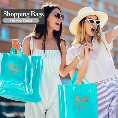 Teling 200 Pcs Thank You Shopping Bags with Handle,Sky Blue - color: Sky Blue